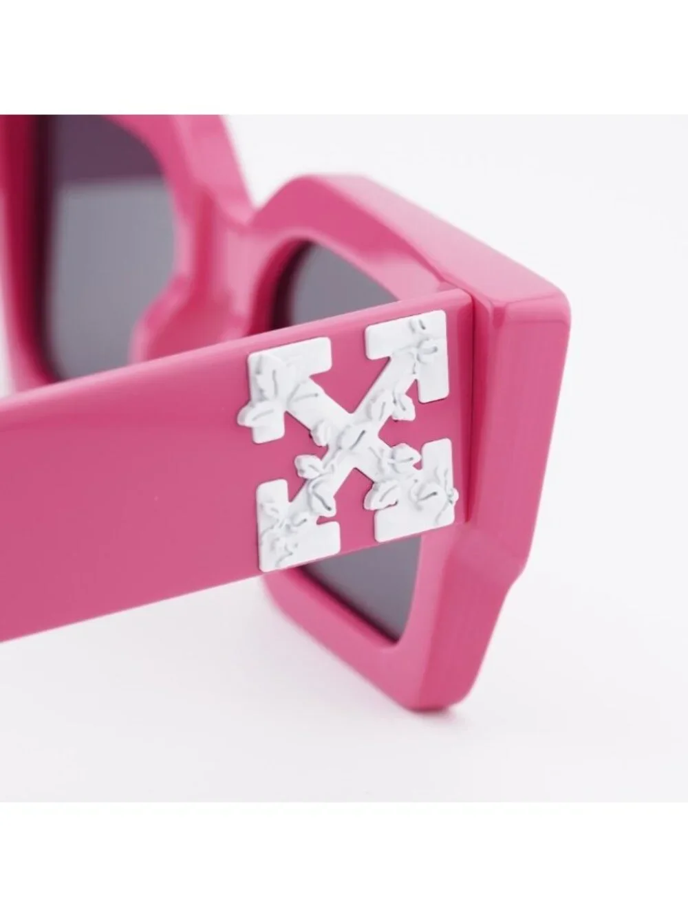 Off-White OERI003 6807 Sunglasses Pink Square Frame, Grey Lenses